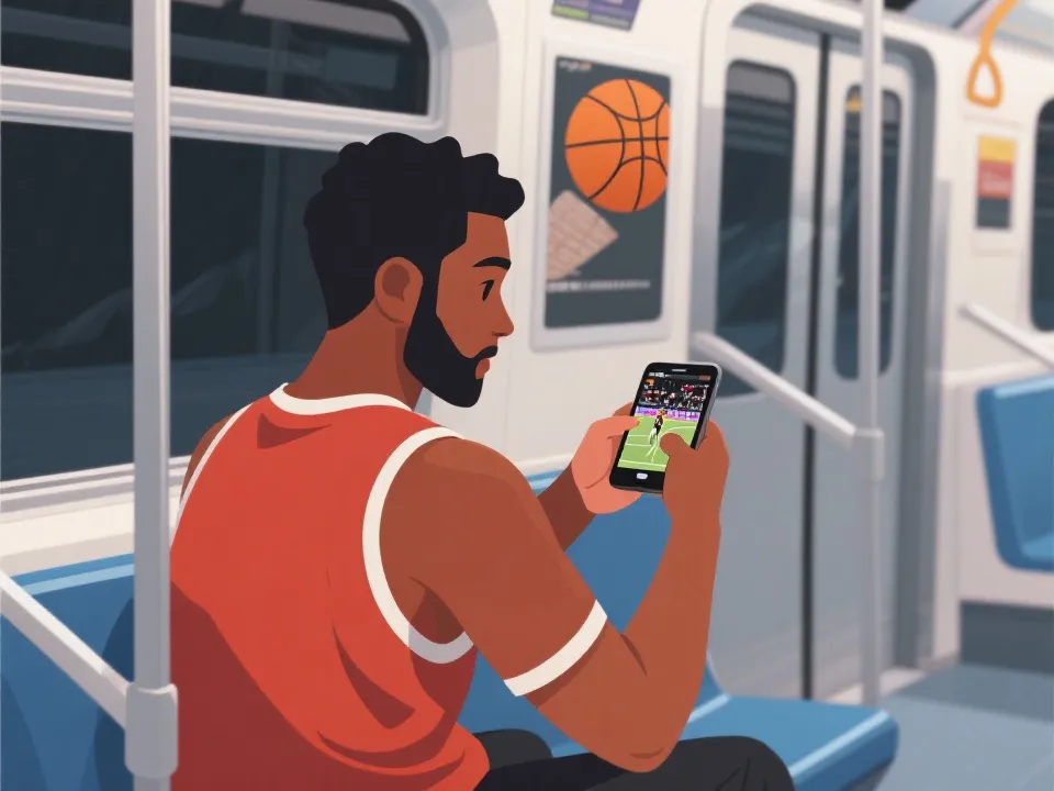 球迷使用手机观看比赛